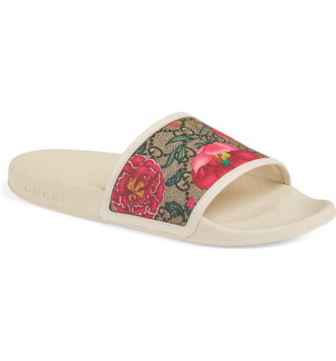 gucci slides women's floral|Gucci floral slides nordstrom.